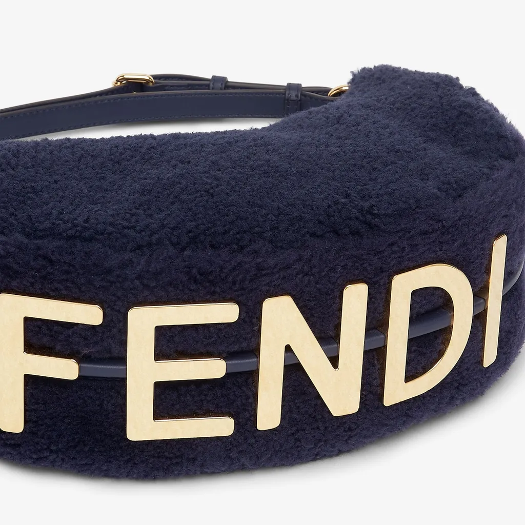 Dark Blue Sheepskin Bag