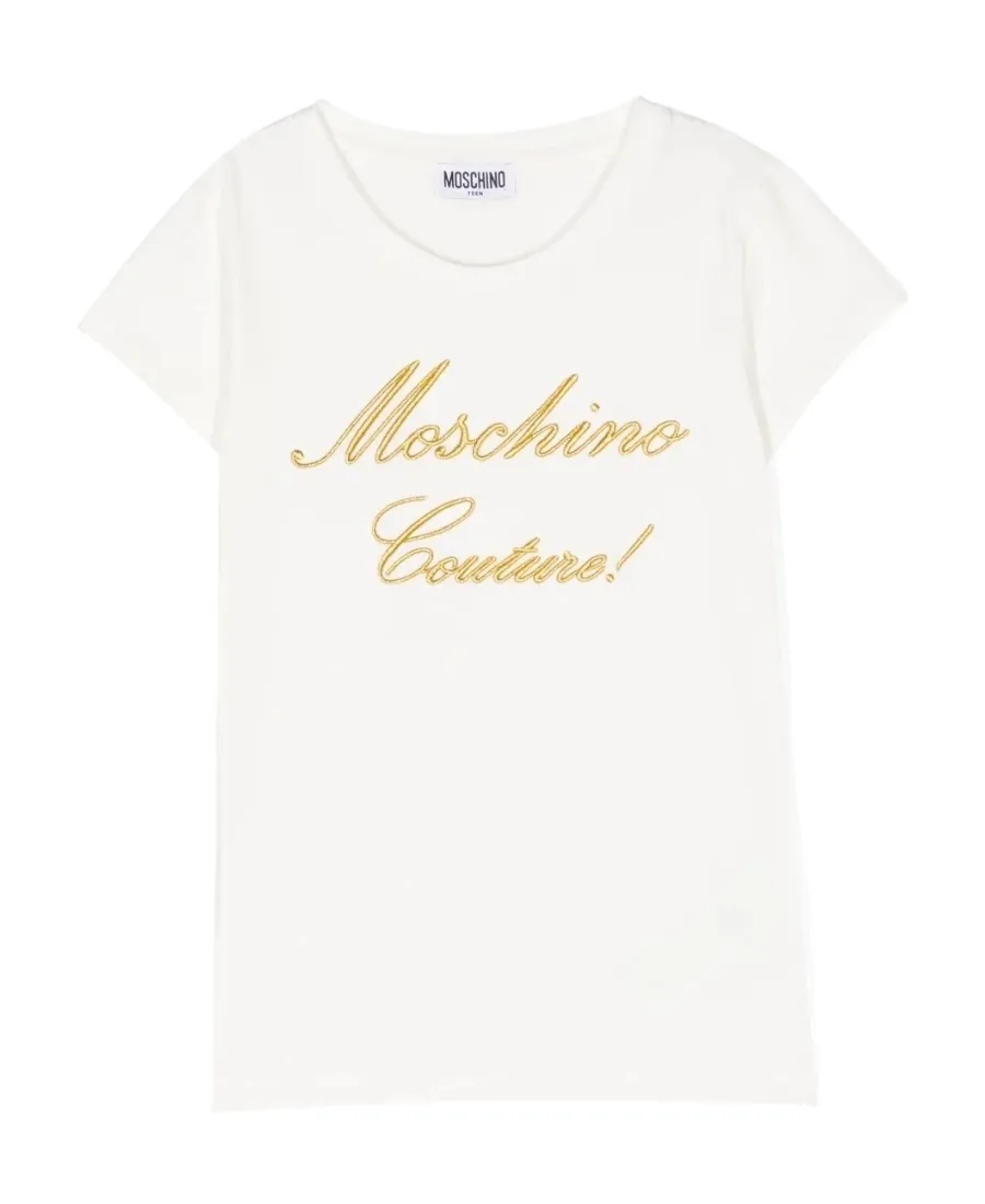 Moschino Kids Logo Embroidered Crewneck T-Shirt