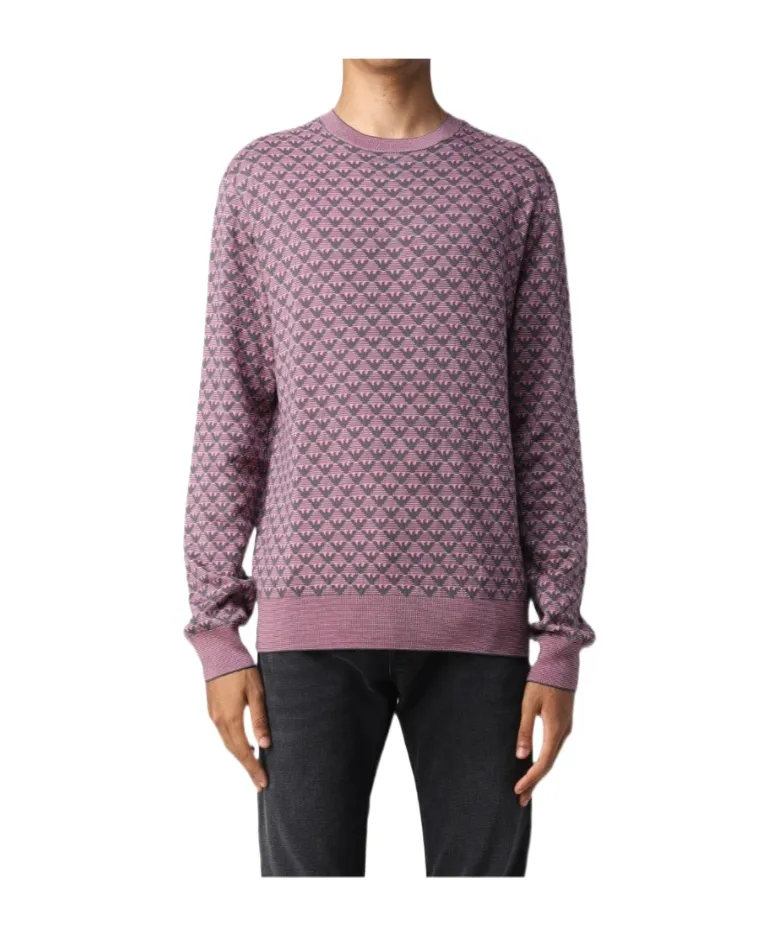 Round-Neck Long-Sleeve Wool Sweater