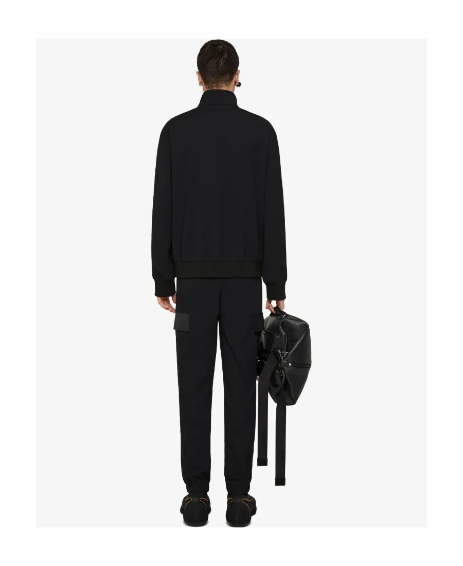 Slim Fit Jogger Pants In Jersey And Leather