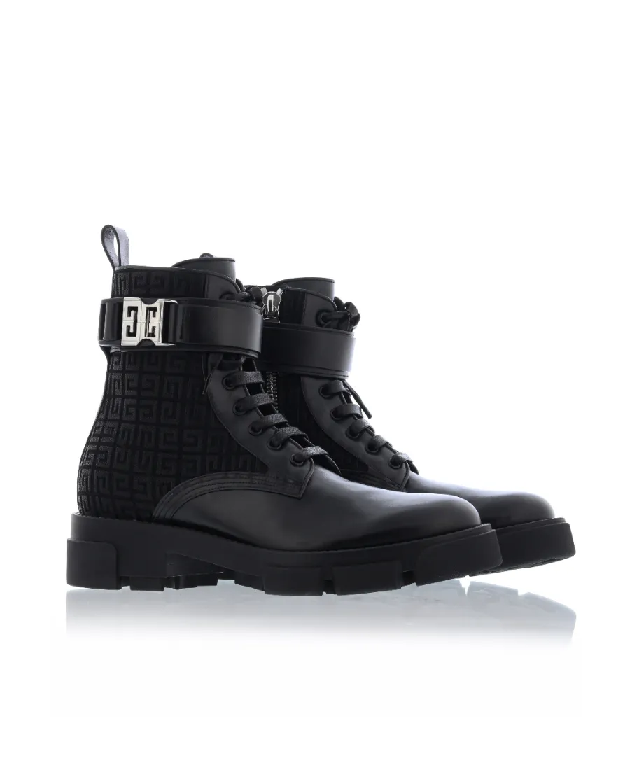 Givenchy Logo Jacquard Lace-Up Ankle Boots