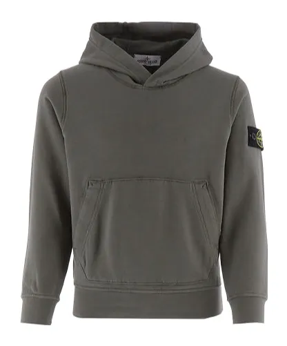 Stone Island Junior Compass-Patch Long-Sleeved Hoodie