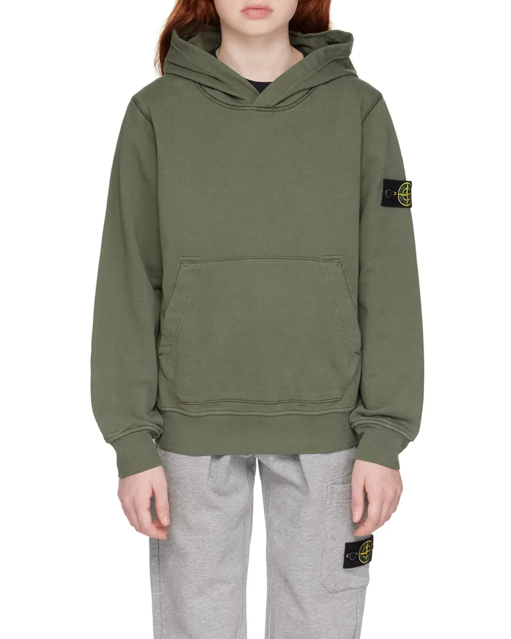Stone Island Junior Compass-Patch Long-Sleeved Hoodie