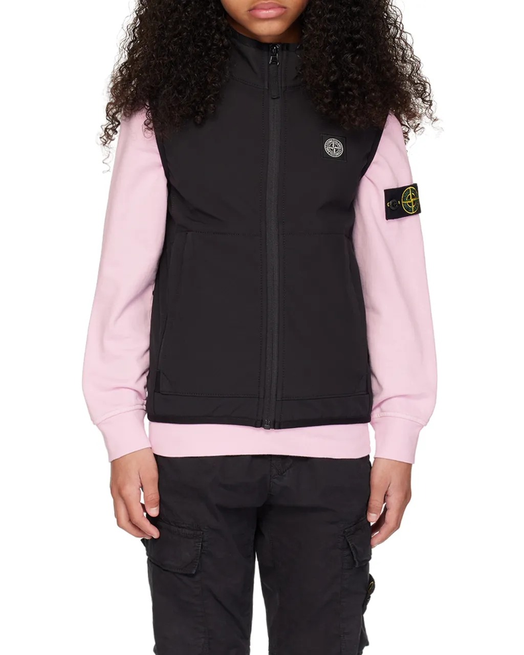 Stone Island Junior Logo-Patch Zipped Shell Gilet