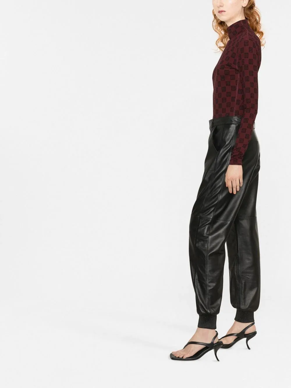 Tapered-Leg Leather Trousers