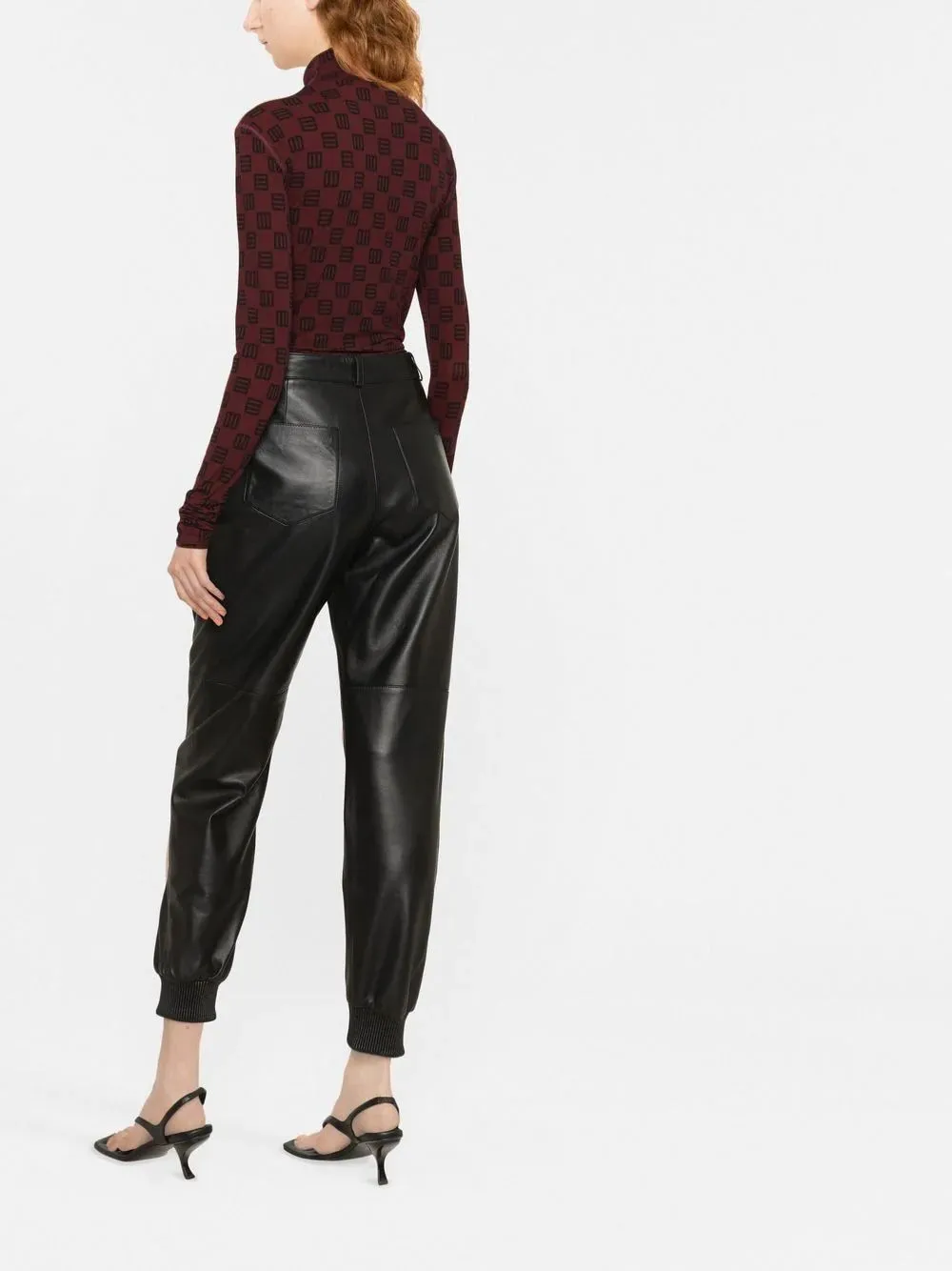 Tapered-Leg Leather Trousers