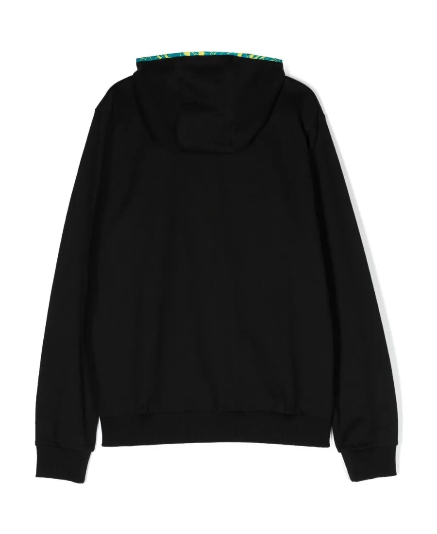 Zip-Up Patterned Hooded