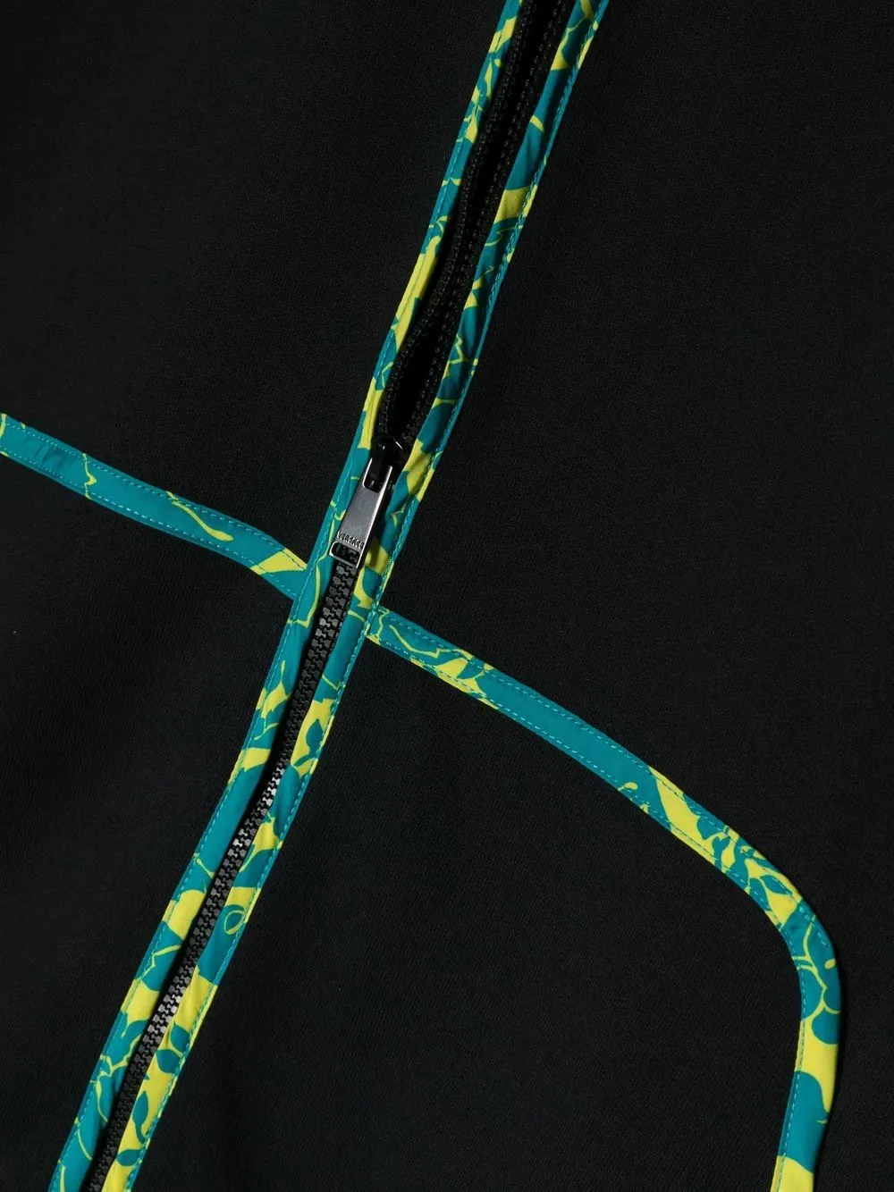 Zip-Up Patterned Hooded
