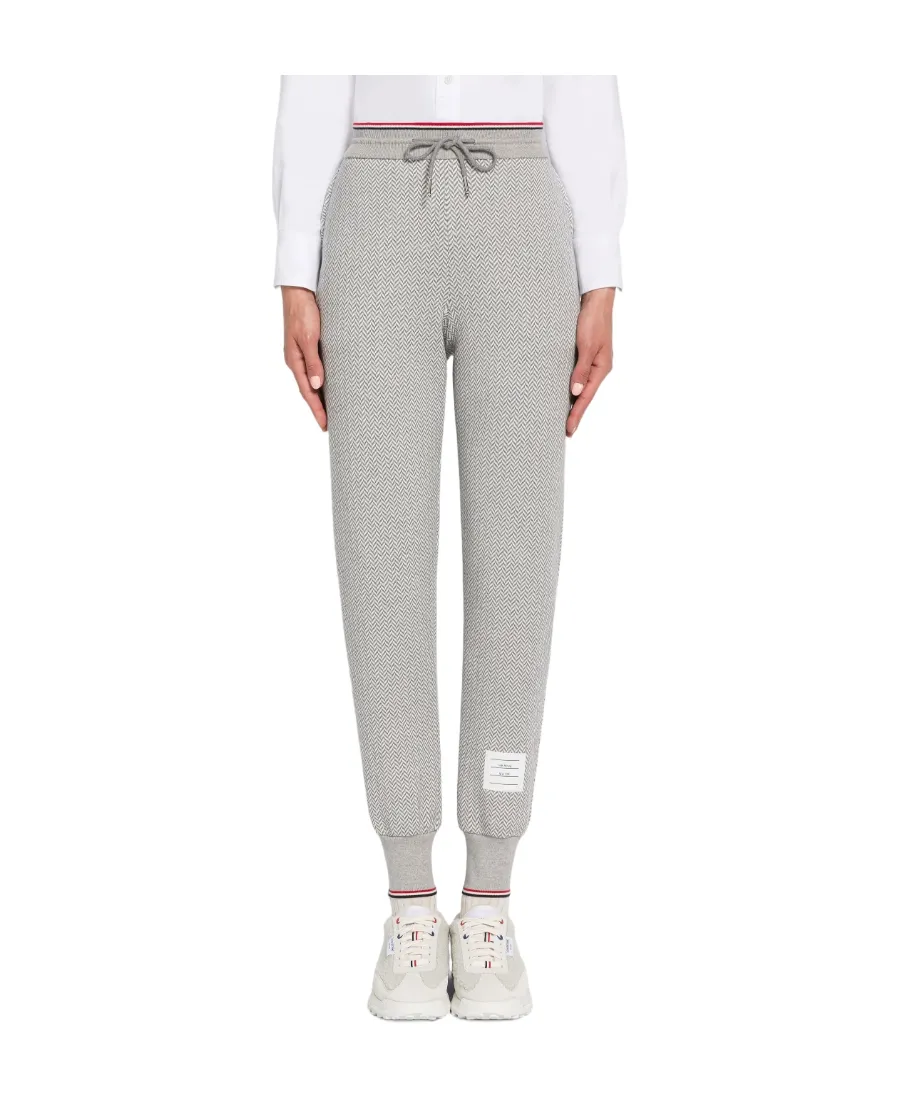 Herringbone Pattern Track Trousers