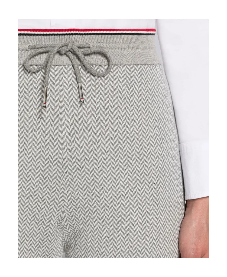 Herringbone Pattern Track Trousers