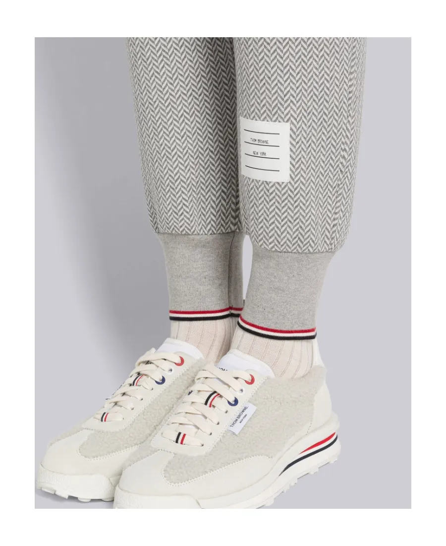 Herringbone Pattern Track Trousers