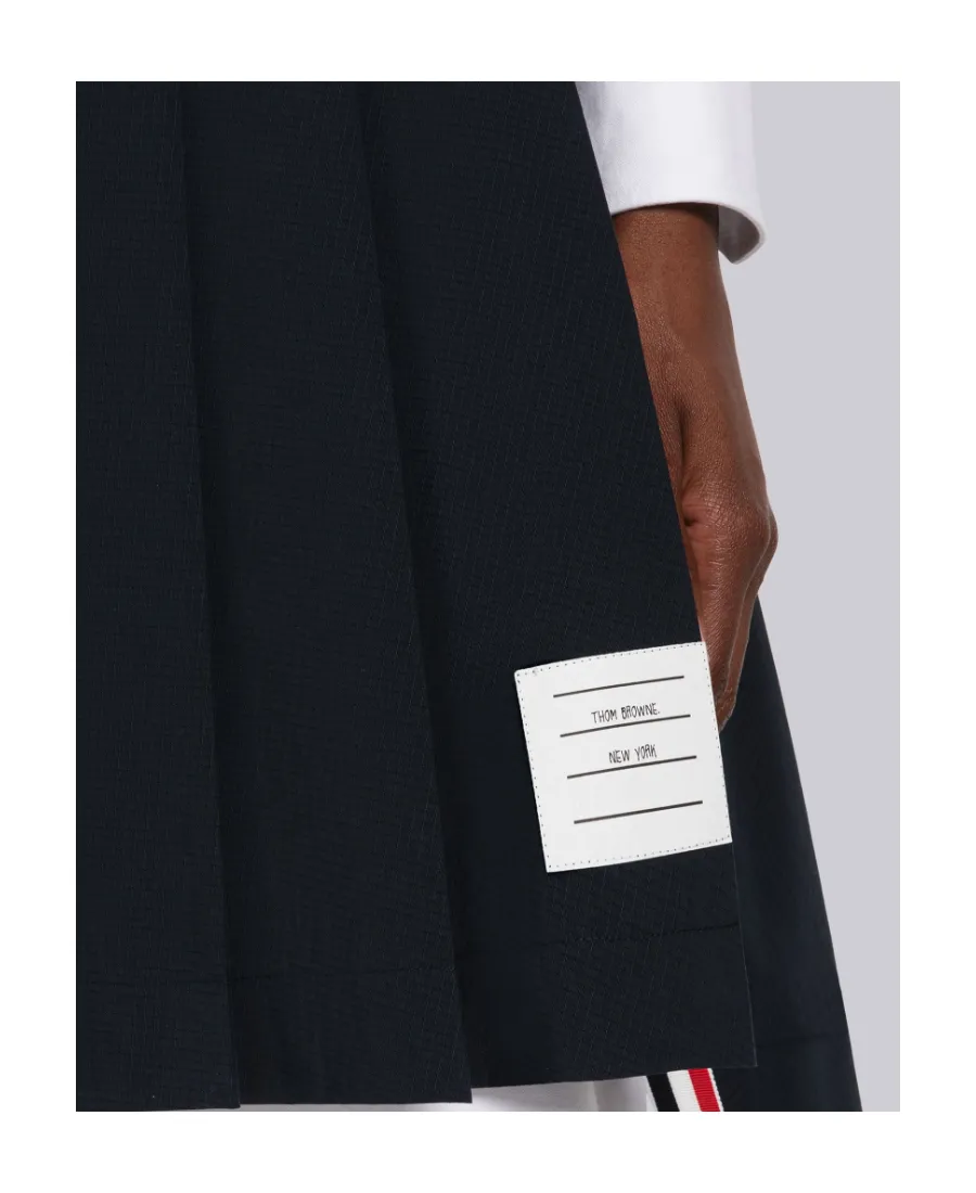 Pleated Drop-Hem Mini Skirt
