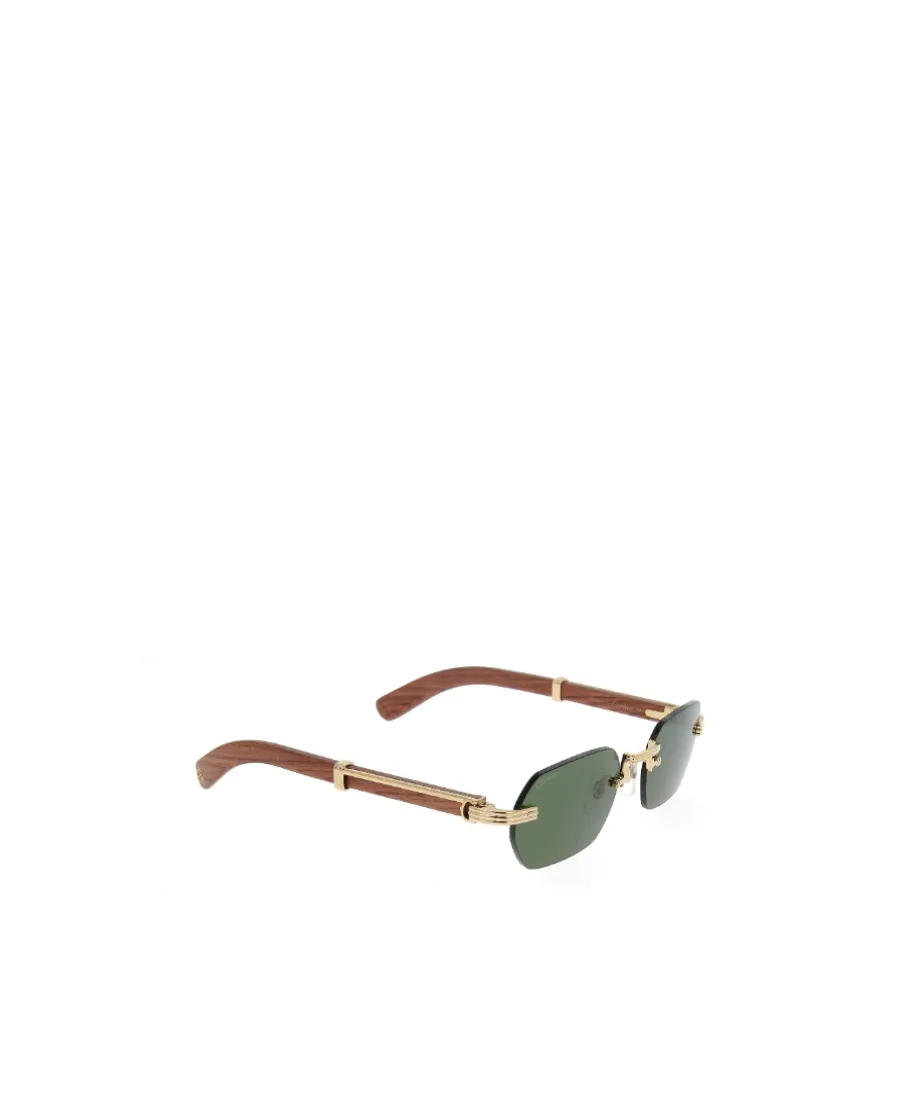 Cartier Rectangular Rimless Sunglasses