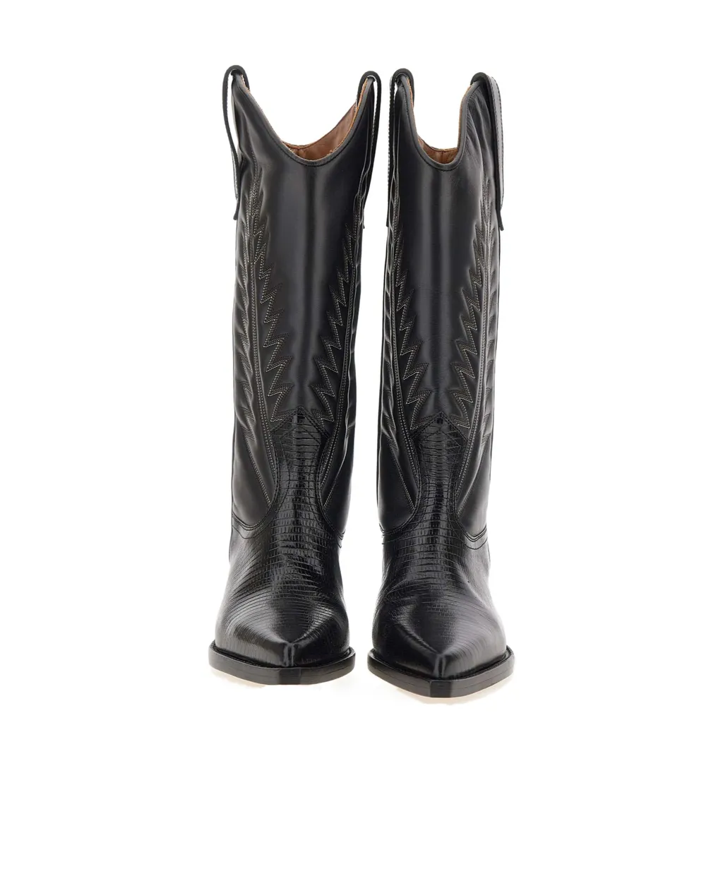 Rosario 60Mm Lizard-Effect Boots