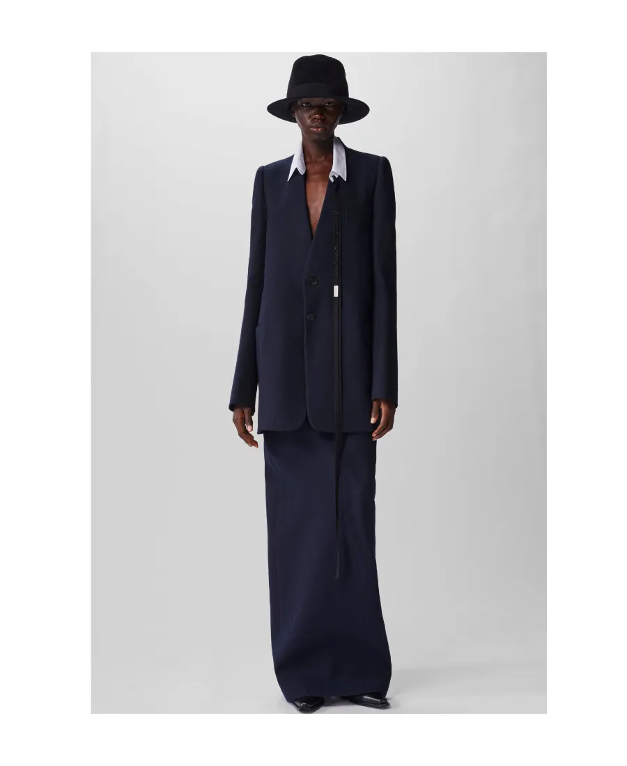 Wool V-Neck Suit Coat
