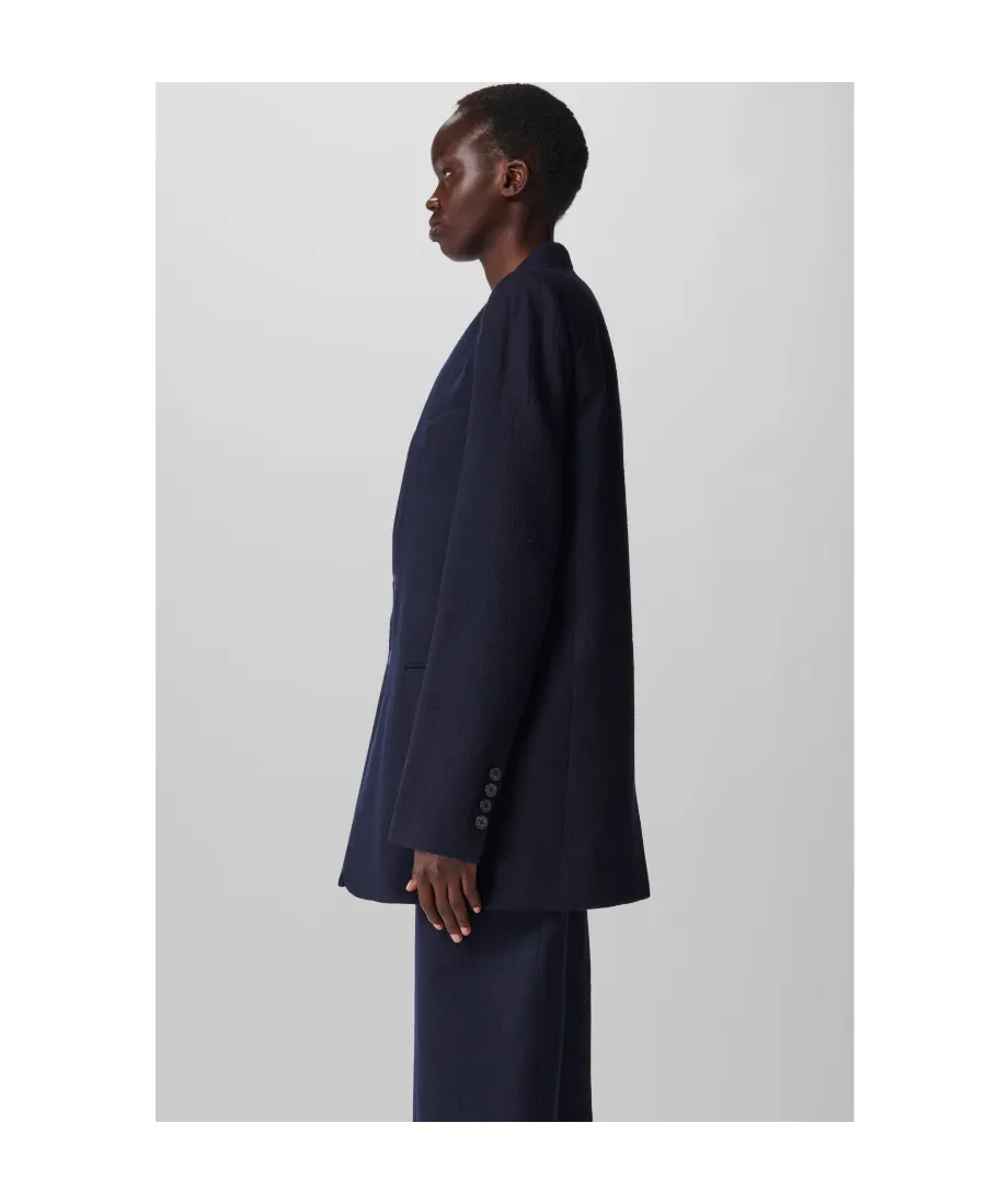 Wool V-Neck Suit Coat