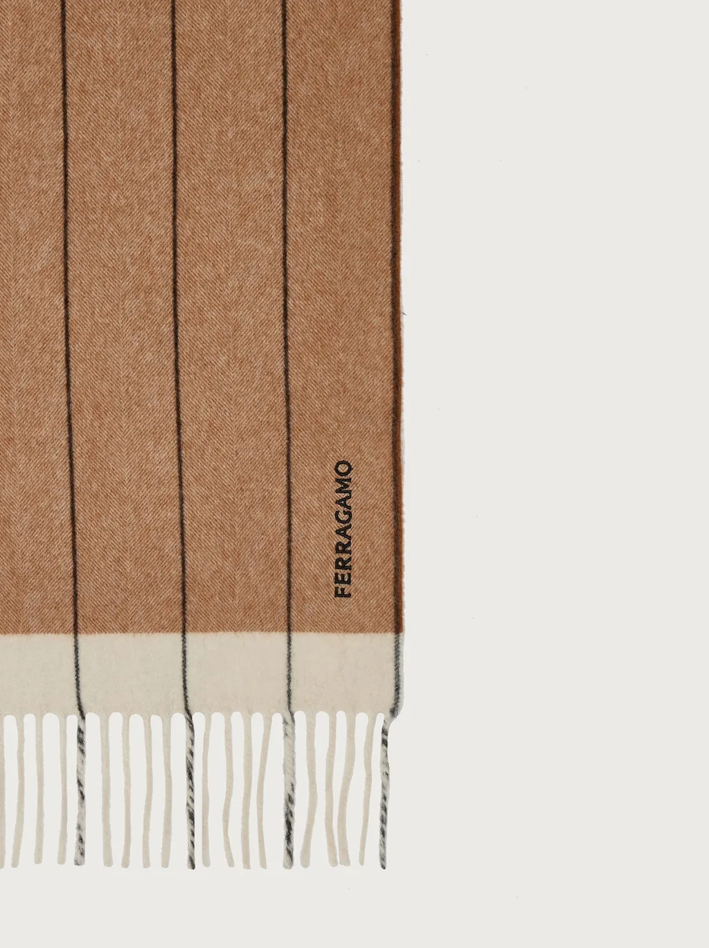 Ferragamo Striped Fringed-Edge Scarf