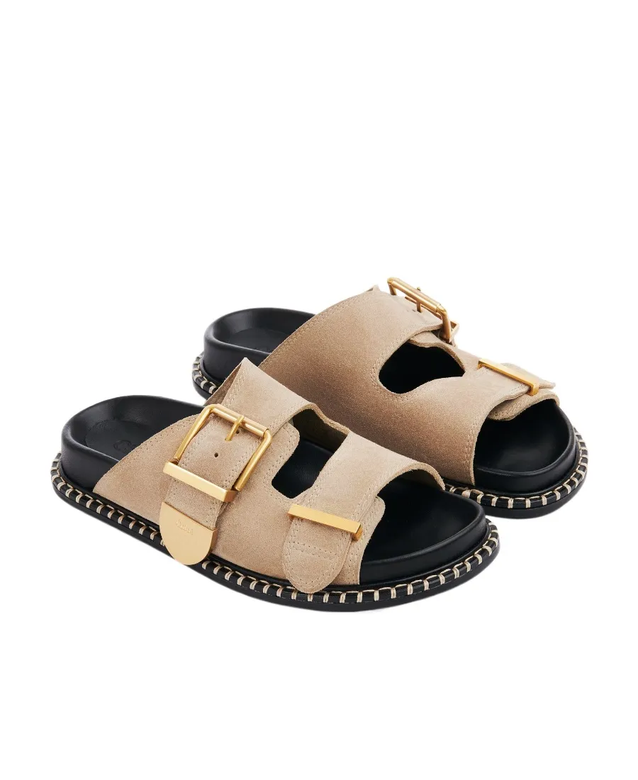 Chloé Buckle-Detailed Slip-On Sandals