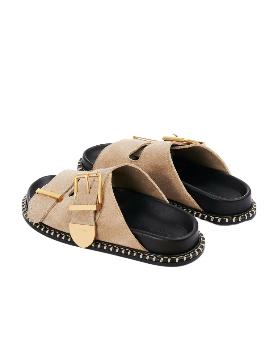 Chloé Buckle-Detailed Slip-On Sandals