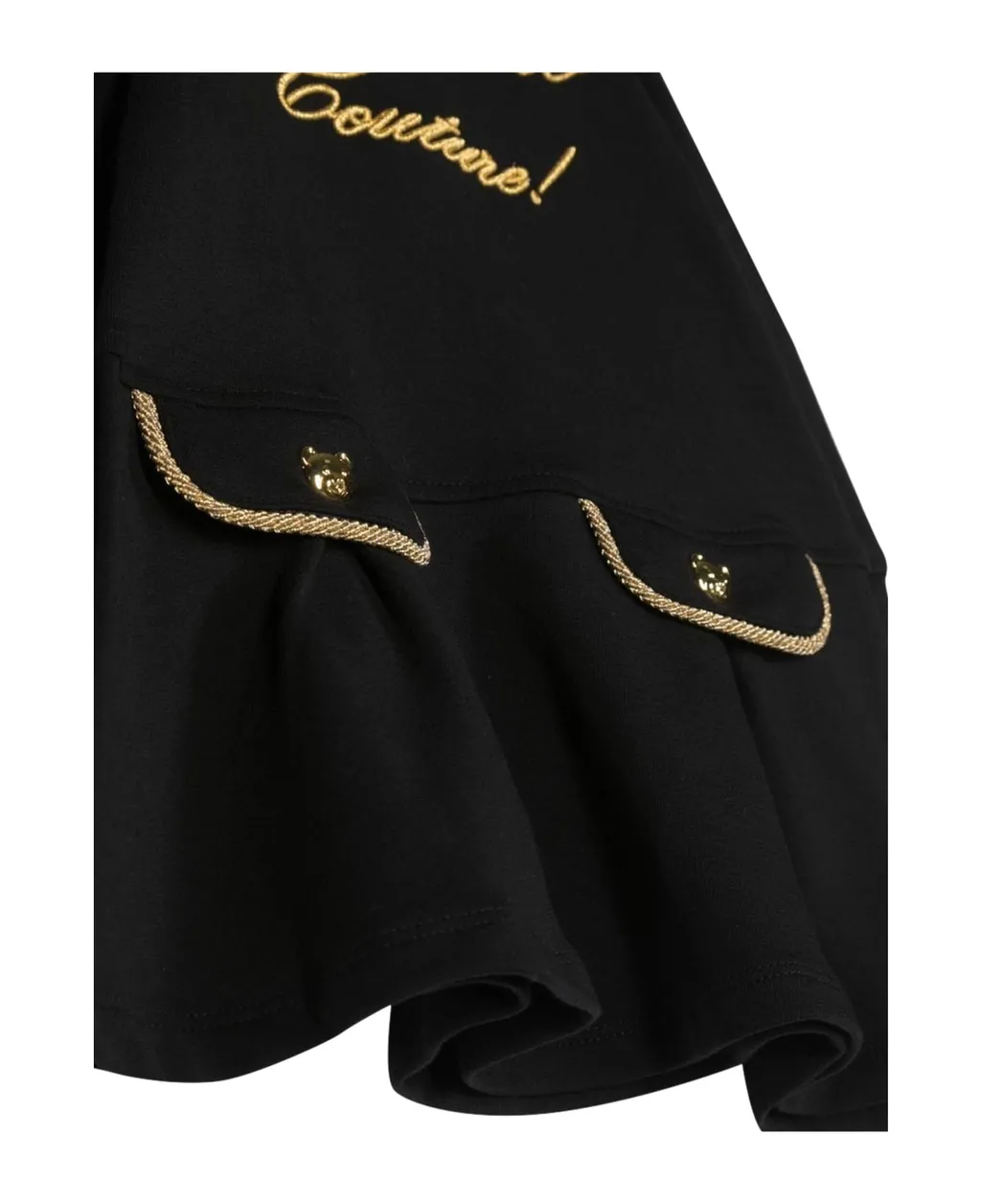 Embroidered Faux-Pockets Dress