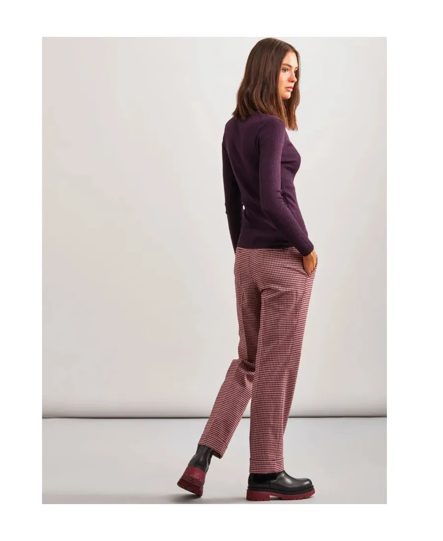 Check Straight Casual Pants