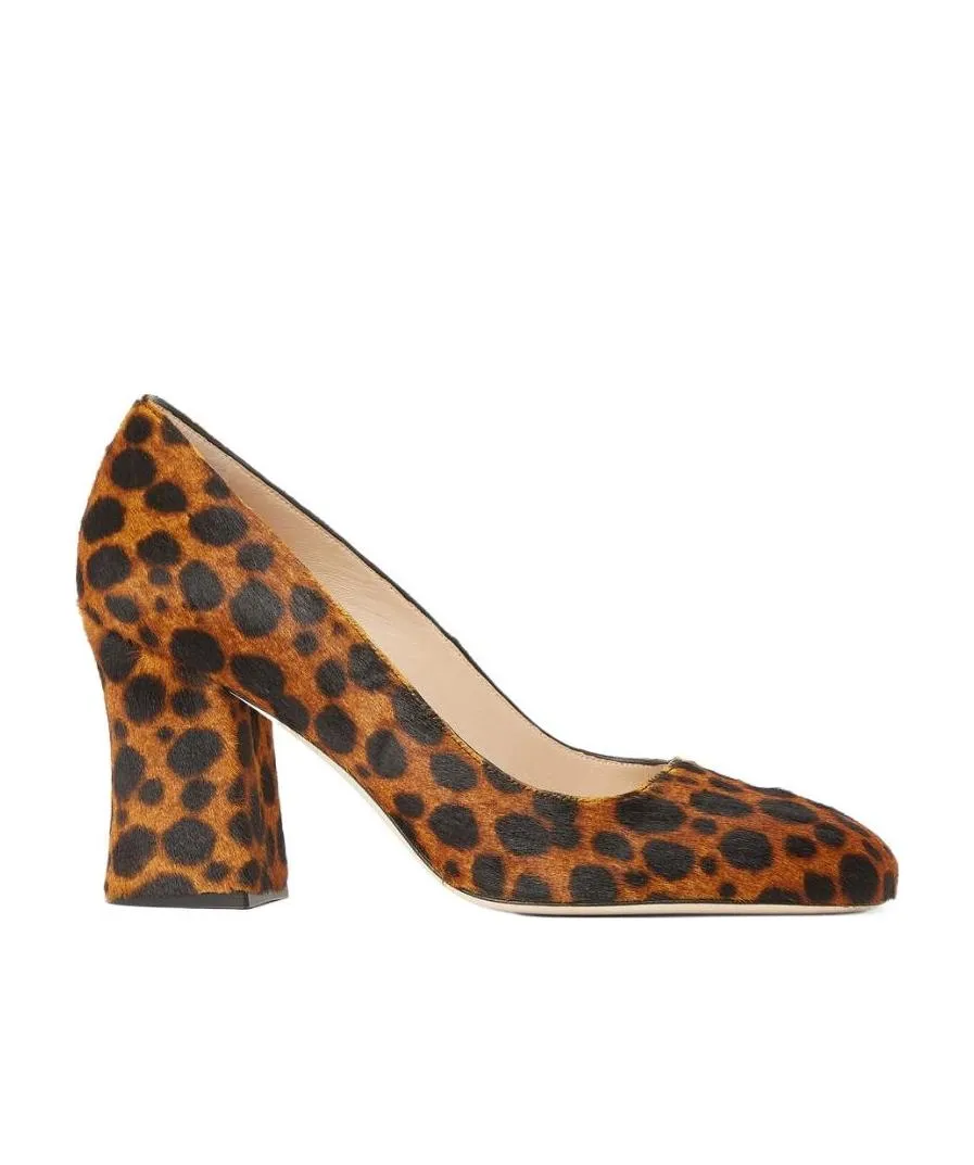 Curveblock Leopard-Print Pumps
