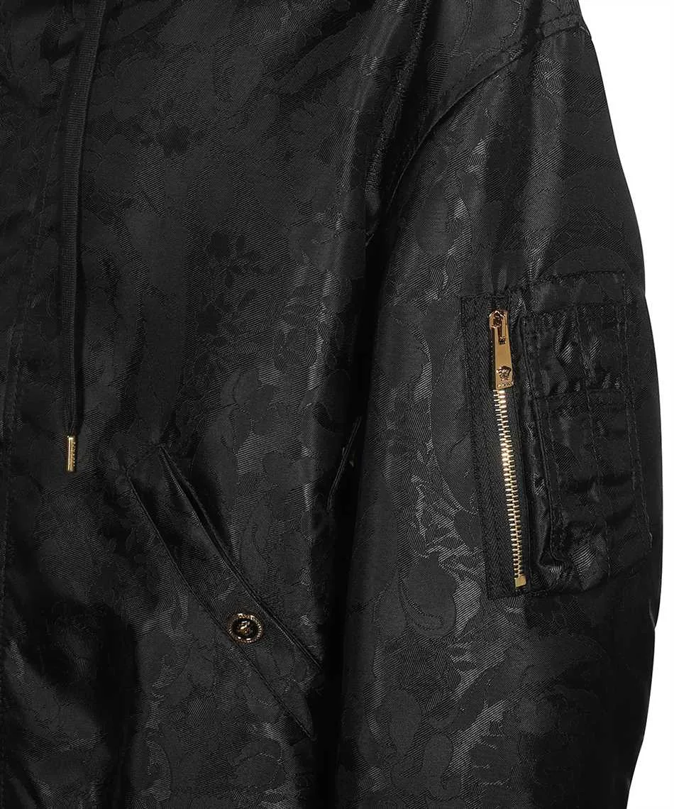 Baroque-Print Shearling-Lined Jacket