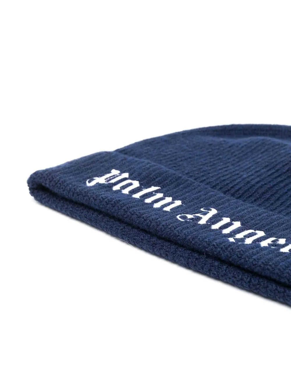 Palm Angels Kids Logo Embroidered Ribbed Knit Beanie