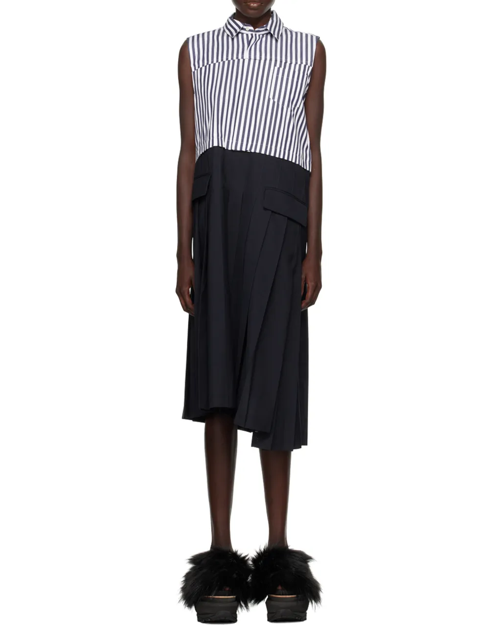 Striped Asymmetrical Dress