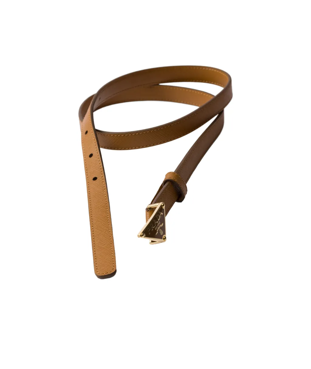 Prada Triangular Logo Buckle Belt