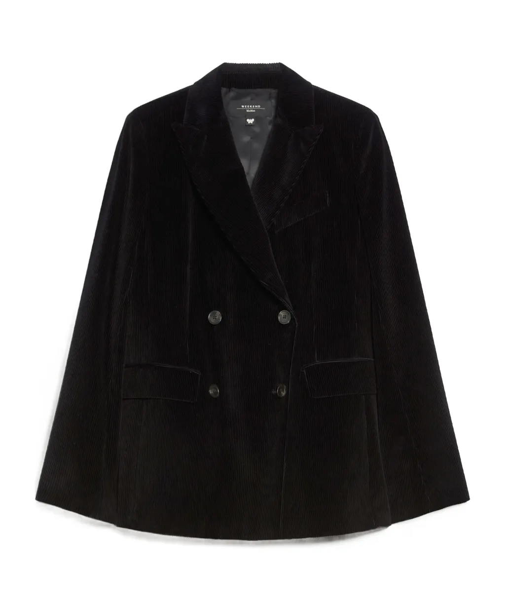Double-Breasted Velvet Blazer