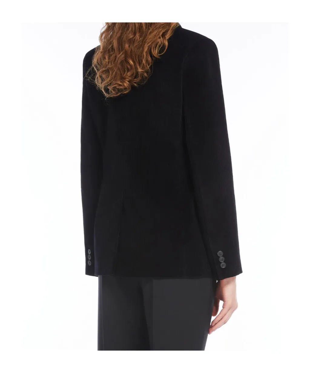 Double-Breasted Velvet Blazer
