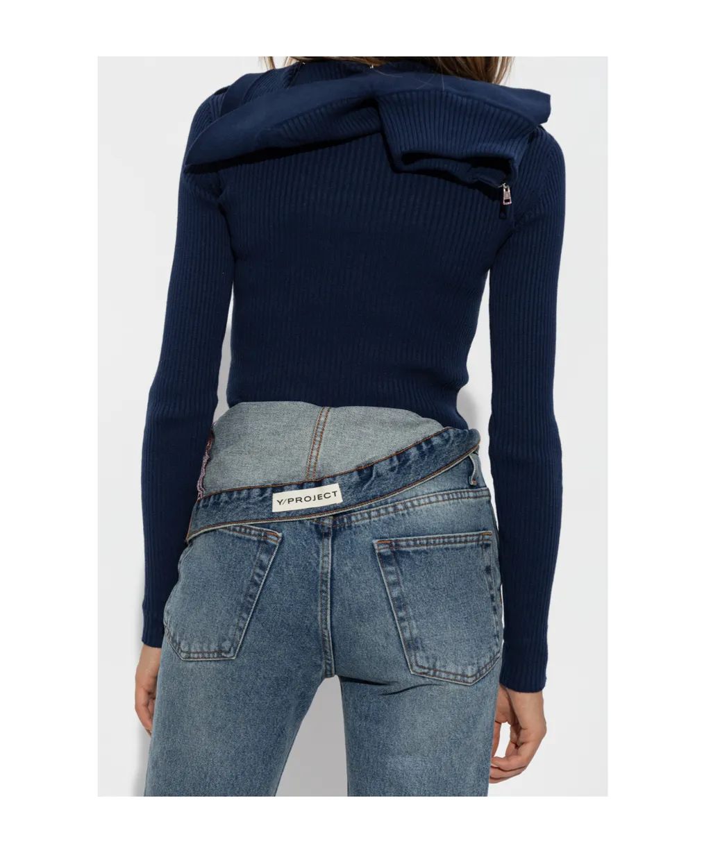 Y/Project Long-Sleeved Ribbed Knit Top