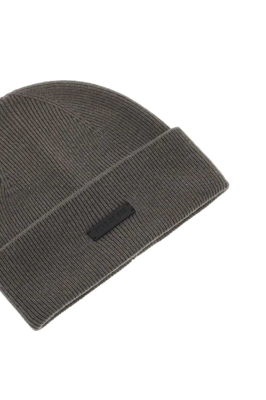 Fear Of God Logo Patch Ribbed Knit Beanie