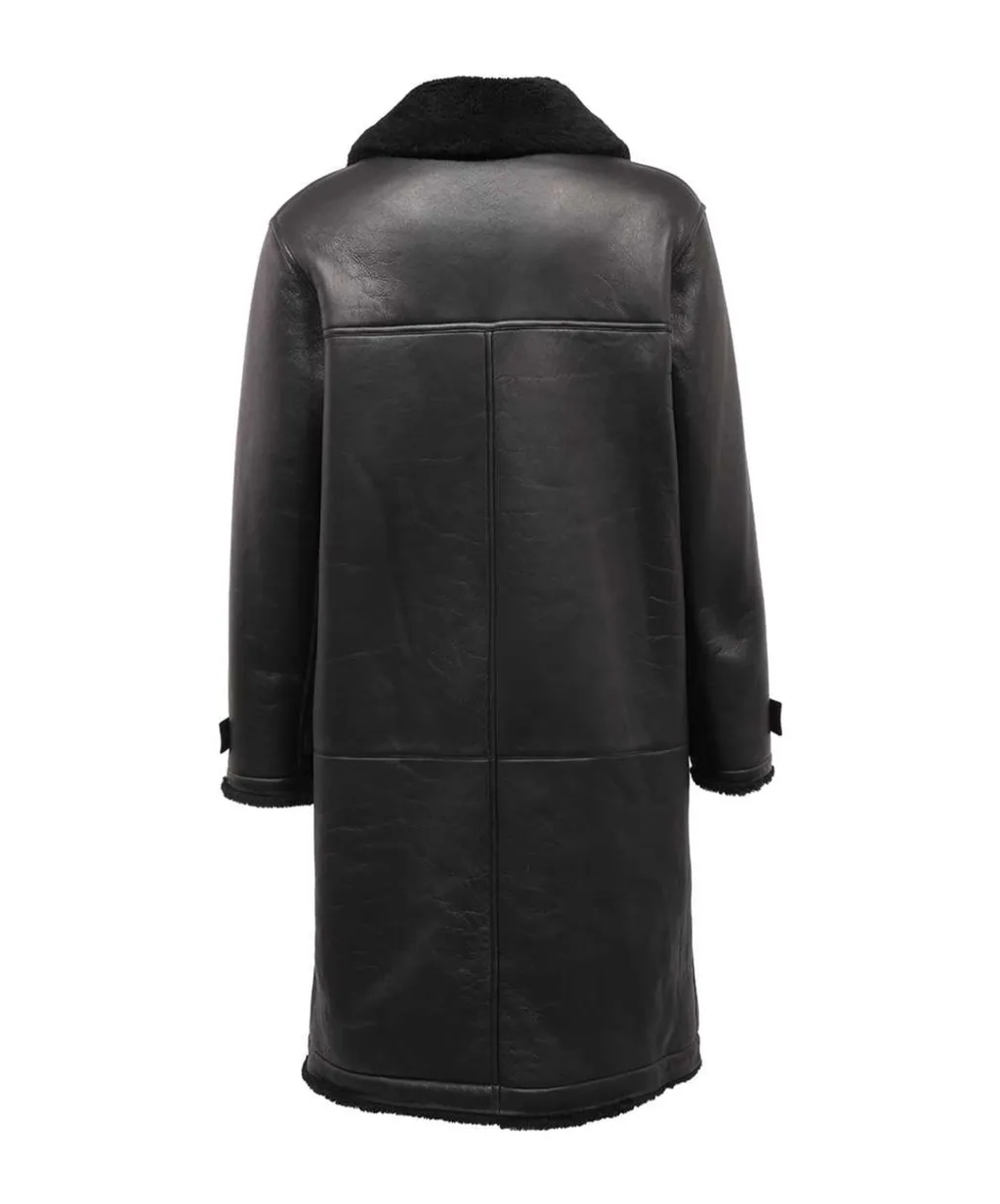 Long-Sleeved Leather Coat