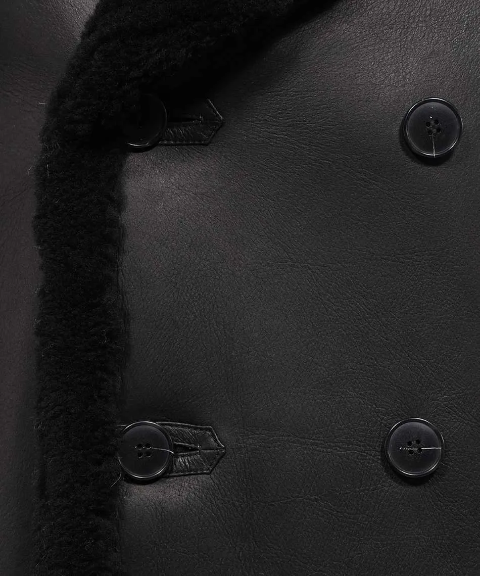 Long-Sleeved Leather Coat