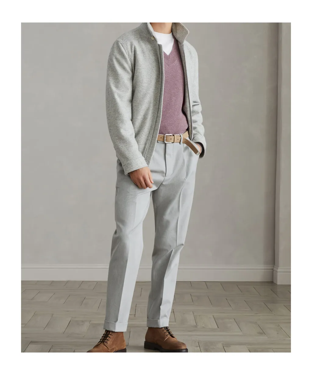 Ribbed V-Neck Jumper