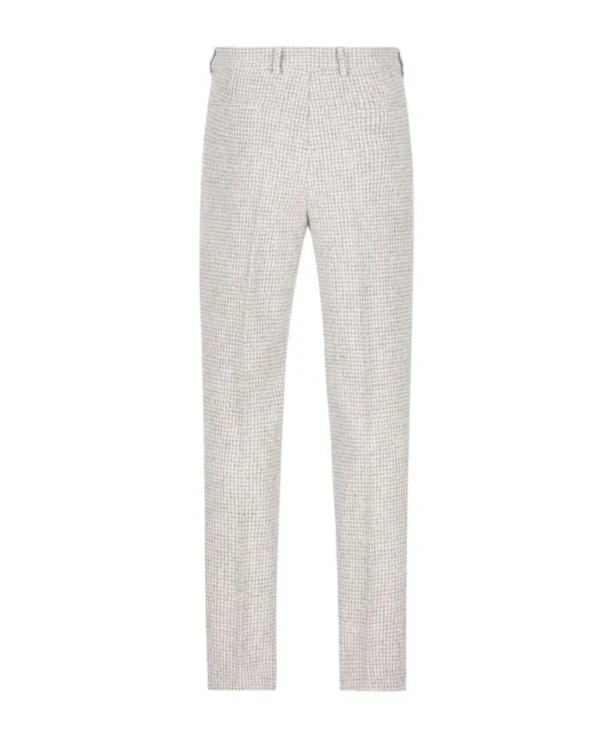 Brunello Cucinelli Houndstooth Pleated Leisure Fit Trousers