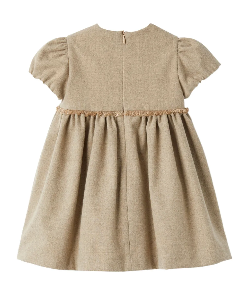 Il Gufo Puff-Sleeved Flannel Dress