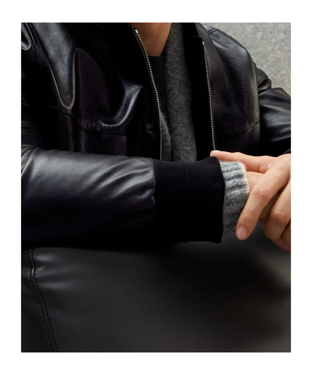 Leather Bomber Jacket