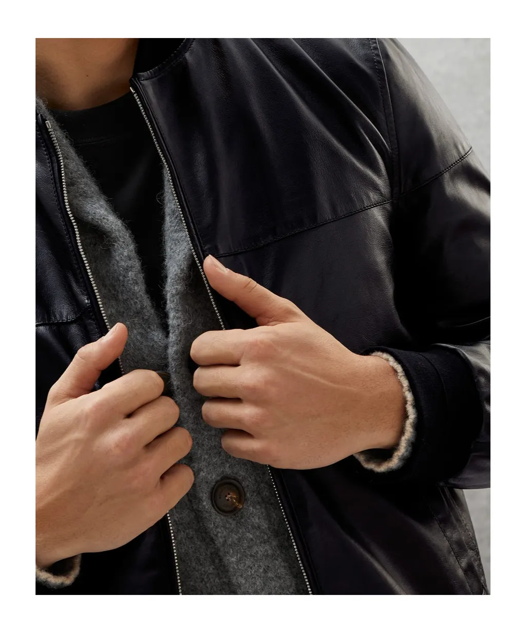 Leather Bomber Jacket