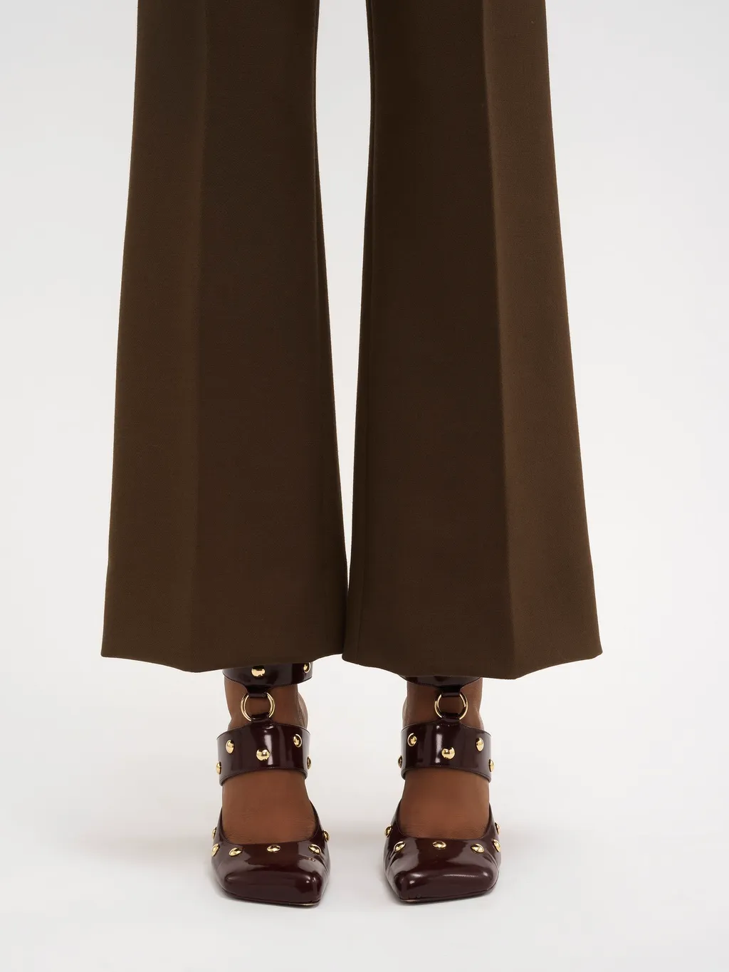Wool Bell-Bottom Pants