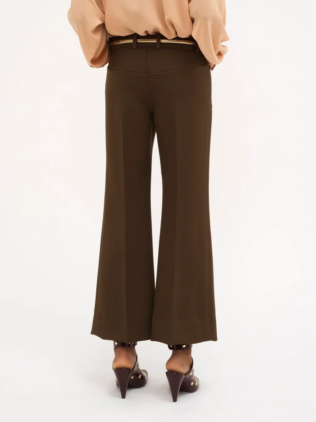 Wool Bell-Bottom Pants
