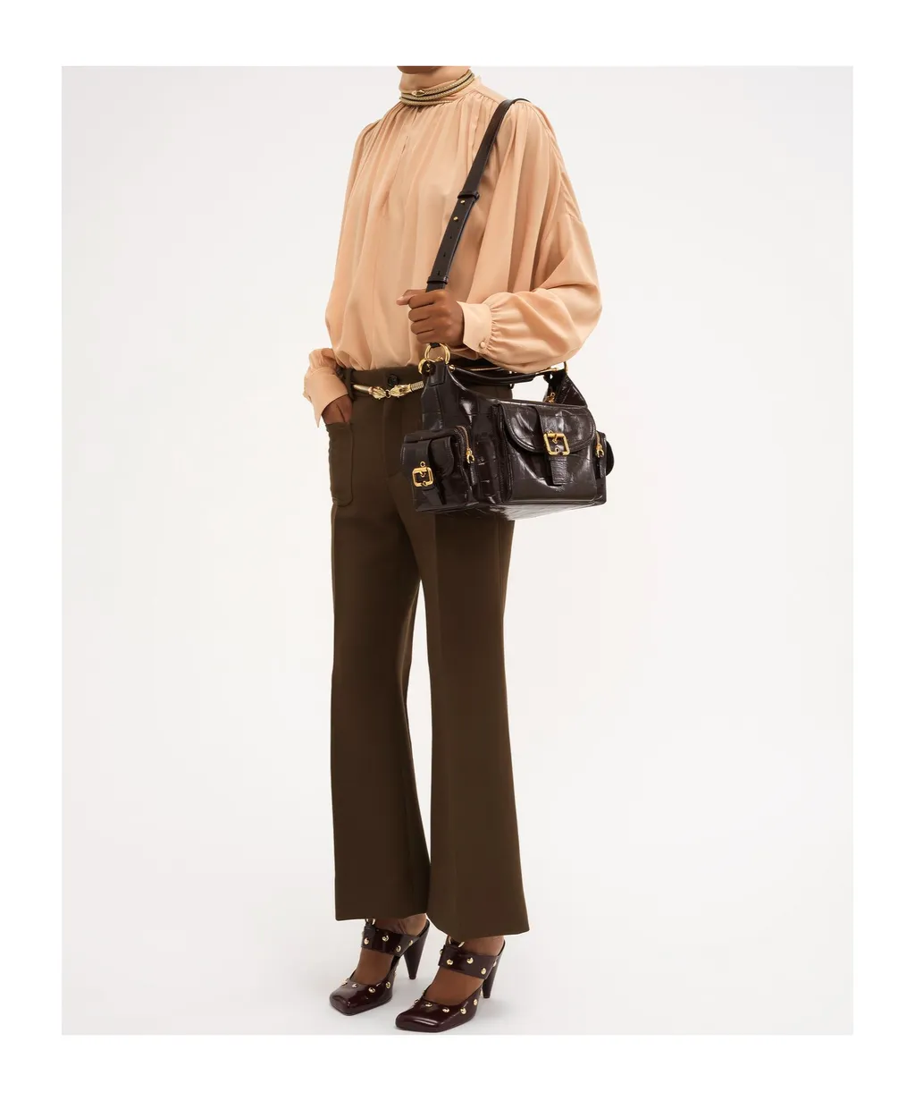 Wool Bell-Bottom Pants