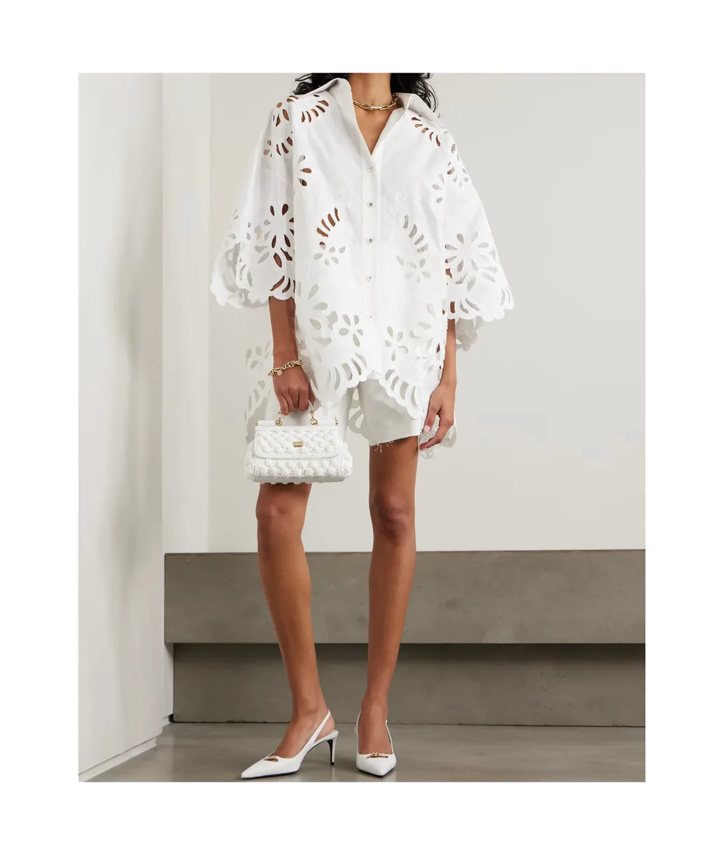 Dolce & Gabbana Cut-Out Embroidered Shirt