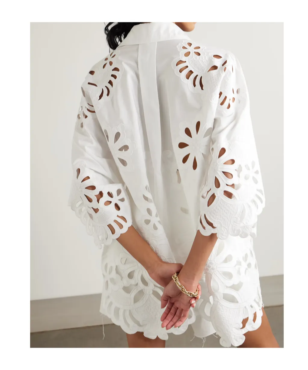 Dolce & Gabbana Cut-Out Embroidered Shirt