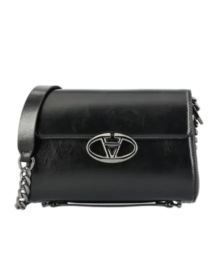 Valentino Logo Plaque Foldover Shoulder Bag