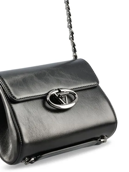 Valentino Logo Plaque Foldover Shoulder Bag