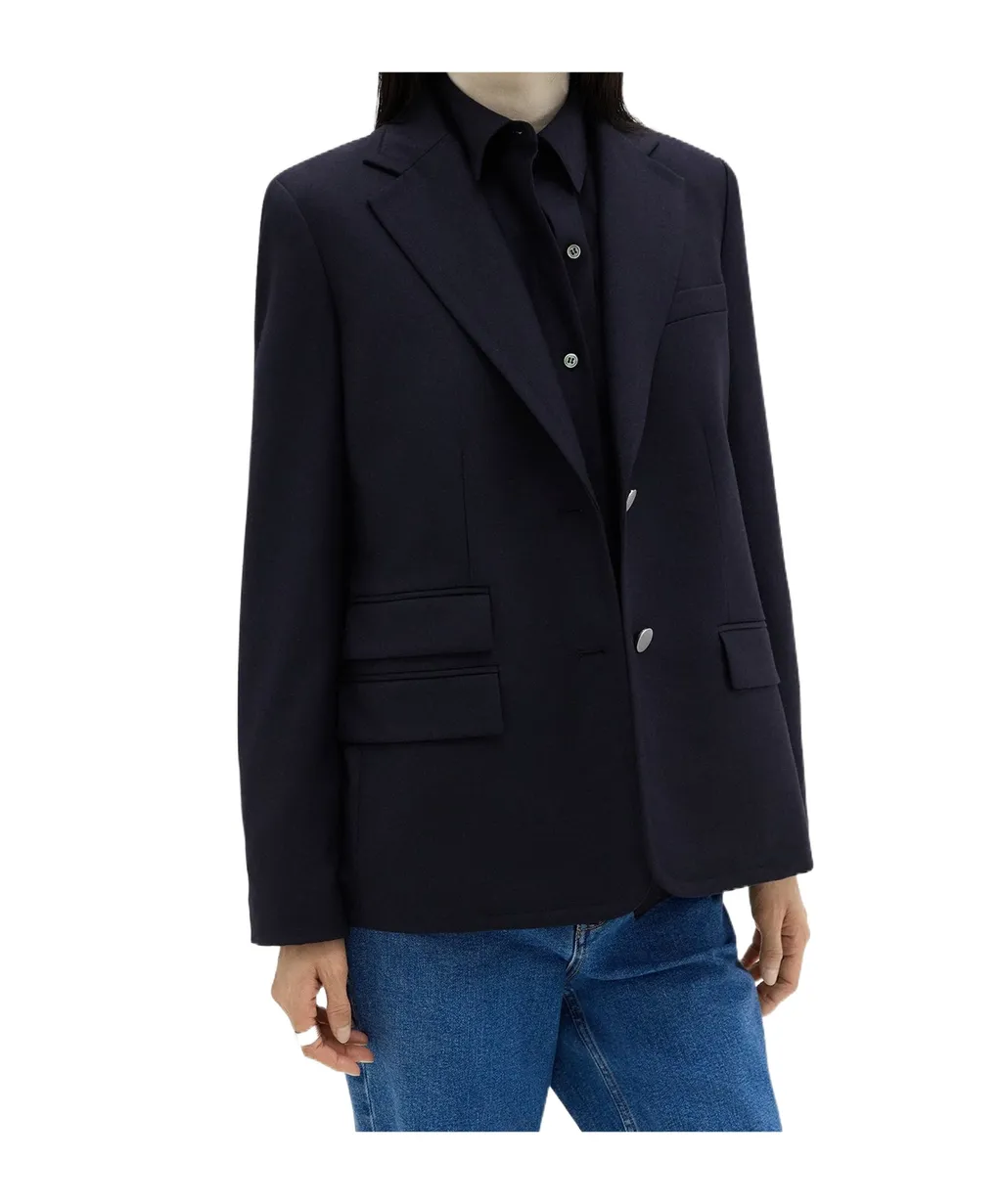 Theory Sleek Flannel Tailored Blazer