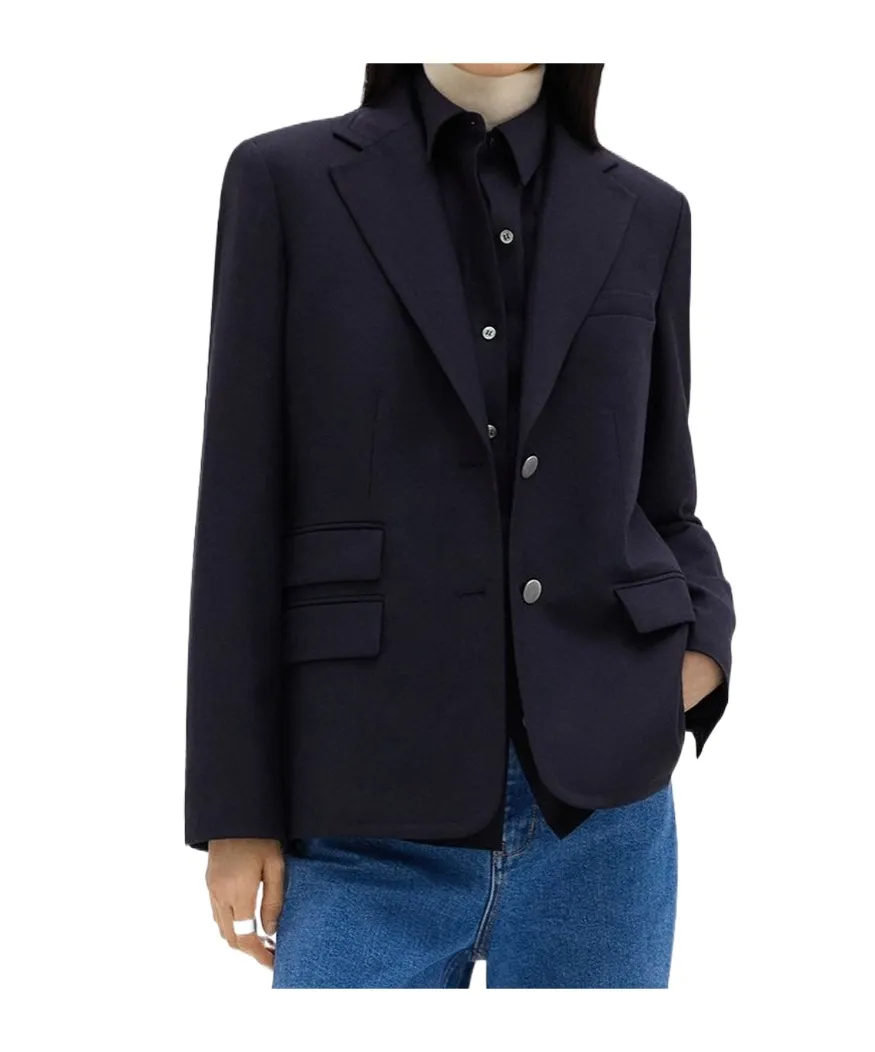 Theory Sleek Flannel Tailored Blazer